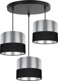 Mennyezeti Lámpa Függeszték Csillár Hármas Lámpabúra Króm Fekete Glamour