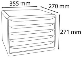 Irattároló, műanyag, 5 fiókos, EXACOMPTA Big-Box Plus Horizon Iderama (EX308798D)