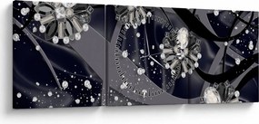 Kép - Gyémántok a térben (órával) (90x30 cm)