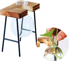 Dekorációs Virágtartó Üveg Fa Hidroponika Gyökér 1db Bambusz Állvány