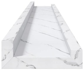 vidaXL Falpolc polcokkal 2 pcs Fehér márvány 80 x 9 x 3 cm Faanyag