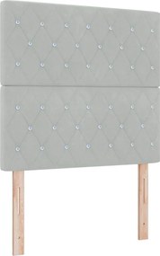 vidaXL Fejtámla Világosszürke 100 cm Bársony