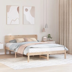 Fali Fejtámlás Ágykeret 140x200 cm tömör fenyőfából