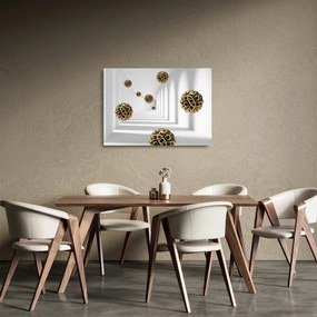 Absztrakt kép a futball-labdák (üvegen) (70x50 cm)