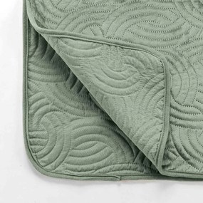Zöld bársony ágytakaró és párnahuzat szett 220x240 cm Solange – douceur d'intérieur
