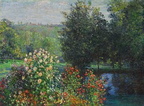 Reprodukció The Rose Bushes in the Garden at Montgeron (1876), Claude Monet