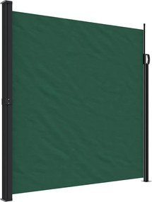 Sötétzöld behúzható oldalsó napellenző 200 x 500 cm