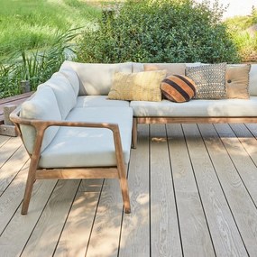 Barna kárpitozott kerti kanapé (L alakú) Biam – WOOOD