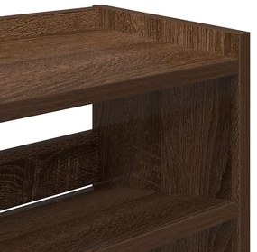 barna tölgy színű szerelt fa cipőtartó 80x25x100 cm