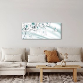 Kép - Türkiz rózsa virágok (120x50 cm)