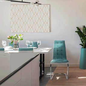 Étkezőszék, mentol/szürke/króm, SALOMA NEW