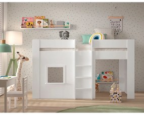 Fehér magasított borovi fenyő gyerekágy 90x200 cm RENO – Vipack