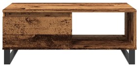 Antik fa színű szerelt fa dohányzóasztal 90 x 50 x 36,5 cm