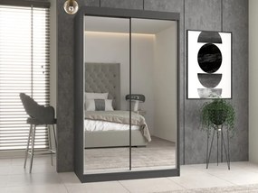 Aldabra IGA 120 A tolóajtós gardróbszekrény 120x61x200, 2 tükörrel, antracit