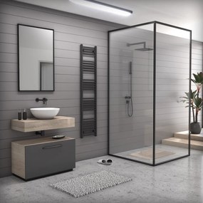 Fekete 400x1800mm törölközőszárítós fürdőszobai radiátor Welland Lux | Készletről | Gyors kiszállítással