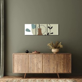 Kép - Virágok vázában N⁰2 (órával) (90x30 cm)