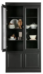 Fekete borovi fenyő tálalószekrény 110x215x44 cm Organize – WOOOD