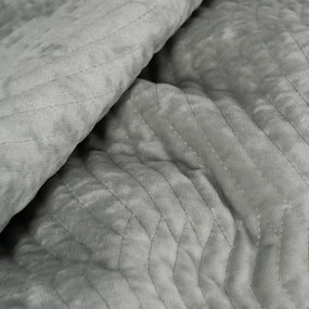 Szürkészöld bársony steppelt ágytakaró 230x260 cm – Ixia