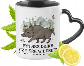 Vicces Bögre Fekete Szív Alakú Füllel Ajándék