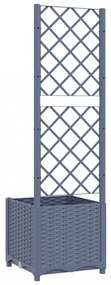 sötétszürke PP rácsos kerti ültetőláda 40x40x136 cm