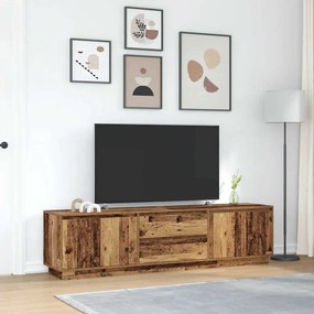 antik fa színű TV-szekrény LED-lámpákkal 193,5x41x50 cm