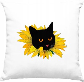 Napraforgó párna macska cica virágok 3 fehér