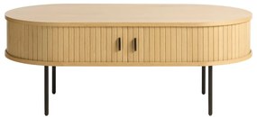 Natúr színű dohányzóasztal tölgyfa dekorral 60x120 cm Nola – Unique Furniture