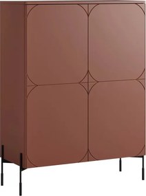 Sonatia magas komód 120 cm, kétszárnyú, két rejtett fiókkal – bordó
