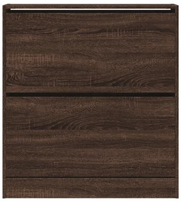 barna tölgyszínű szerelt fa cipőszekrény 80 x 21 x 87,5 cm