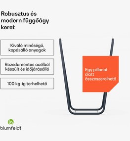 Blumfeldt SwayStation Curve  függőágy keret, korrózióálló, időjárásálló, beltéri/kültéri felhasználás, 100 Kg-ig