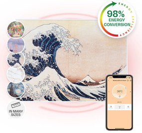 Klarstein Wonderwall Air Art Smart, infravörös hősugárzó, 80 x 60 cm, 500 W, kék hullámok