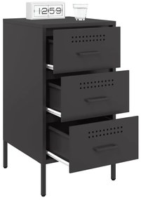 2 db fekete acél éjjeliszekrény 36 x 39 x 68 cm