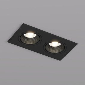 Rodvig series double head recessed ceiling downlight — DK/EU-3072-BK