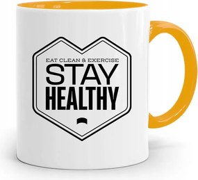 Sárga Bögre Dr. Stay Healtht Ajándék fényképes nyomtatással