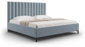 Világoskék kárpitozott ágyneműtartós franciaágy ágyráccsal 160x200 cm Casey – Mazzini Beds