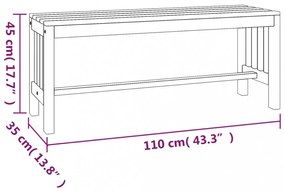 tömör eukaliptuszfa kerti pad 110 cm