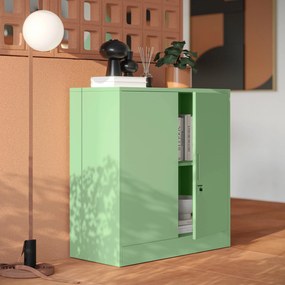 Alacsony fém irattartó szekrény BEATA, 900 x 930 x 400 mm, Fresh Style: pasztellzöld