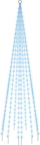 vidaXL karácsonyfa zászlórúdon 310 kék LED-del 300 cm
