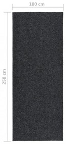 antracitszürke koszfogó futószőnyeg 100 x 250 cm