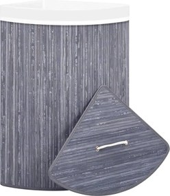 Bambusz Szennyestartó Kosár Játékok Sarok Tartály Fedéllel 60l