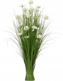 Műfű virágokkal Fehér Virágok Tavaszi Dekoráció XL 100cm