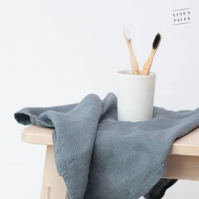Kék len törölköző 30x30 cm - Linen Tales