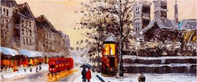Kép - Egy téli város festménye (120x50 cm)