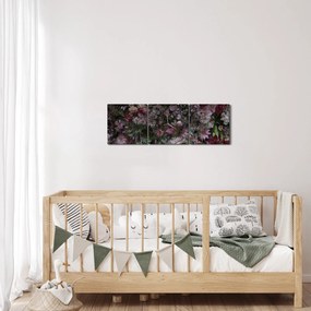 Kép - Virágfal (órával) (90x30 cm)