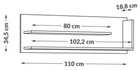 Polc FRED antracit/artisan tölgy