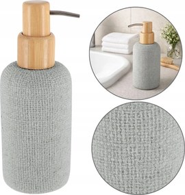 Folyékony Szappan Adagoló Gél Folyadék Fürdőszobába Bambusz 340 ML Szürke