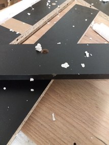 AKCIÓ Fekete étkezőasztal arany tölgy craft dekorral, MADO 120x80 II. osztály