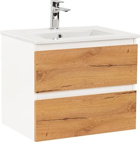 Vario Forte 60 alsó szekrény mosdóval fehér-tölgy