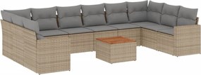 vidaXL 11részes vegyes bézs polyrattan kerti ülőgarnitúra párnákkal