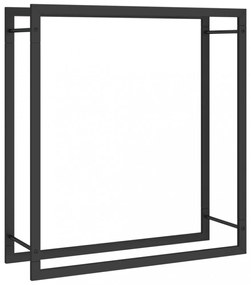 fekete acél tűzifatároló állvány 80x28x86 cm